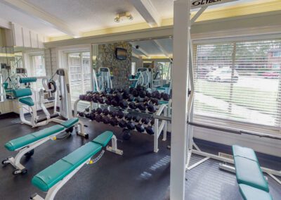 Fitness center amenities Waterford Apartments